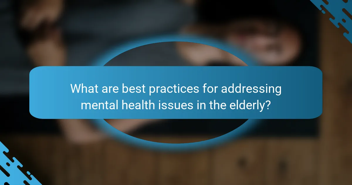 What are best practices for addressing mental health issues in the elderly?