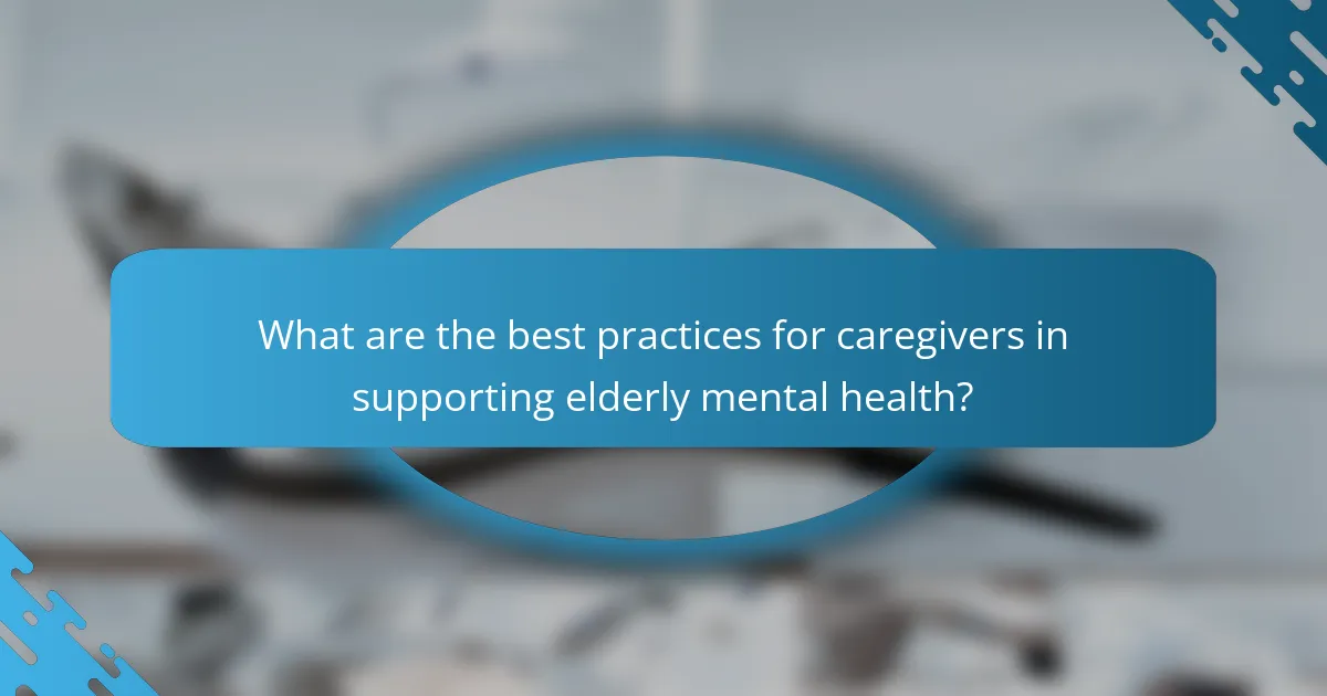 What are the best practices for caregivers in supporting elderly mental health?