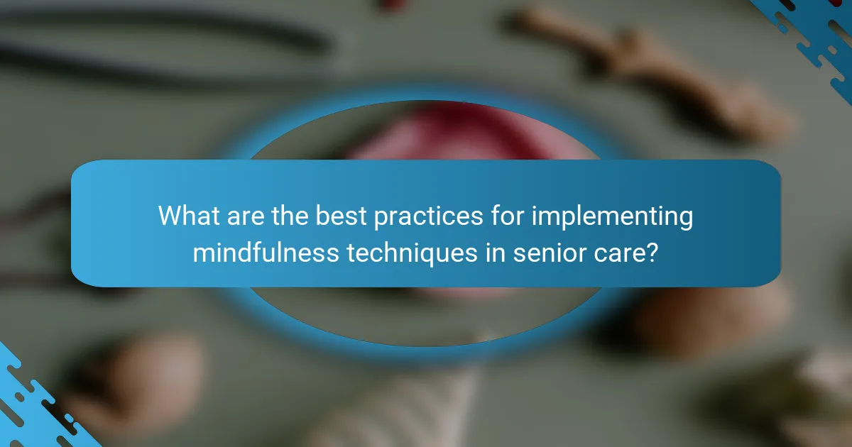 What are the best practices for implementing mindfulness techniques in senior care?