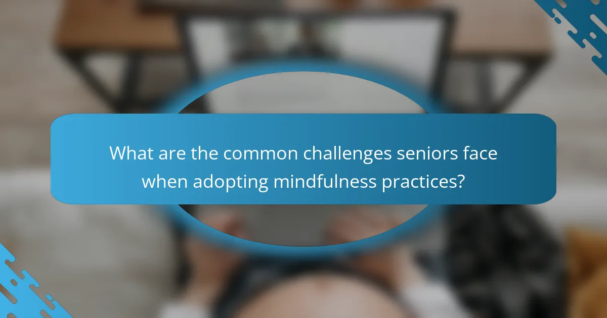 What are the common challenges seniors face when adopting mindfulness practices?