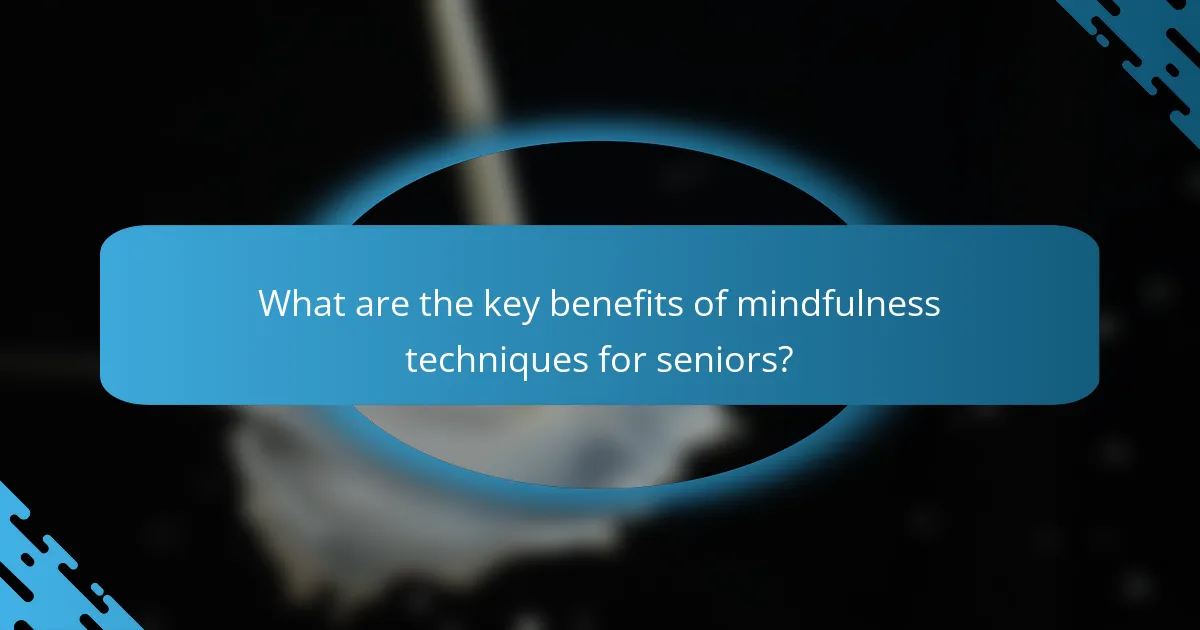 What are the key benefits of mindfulness techniques for seniors?