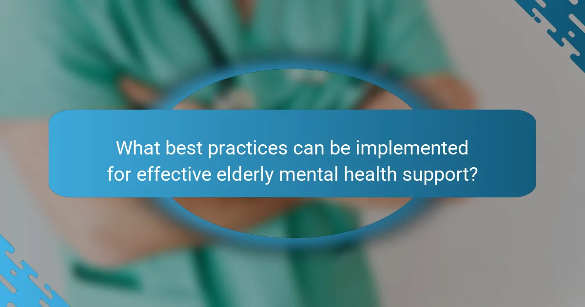What best practices can be implemented for effective elderly mental health support?