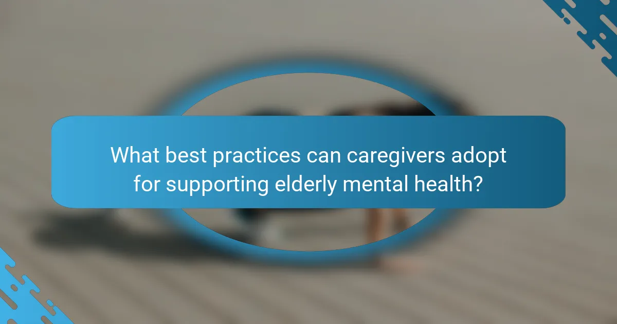 What best practices can caregivers adopt for supporting elderly mental health?
