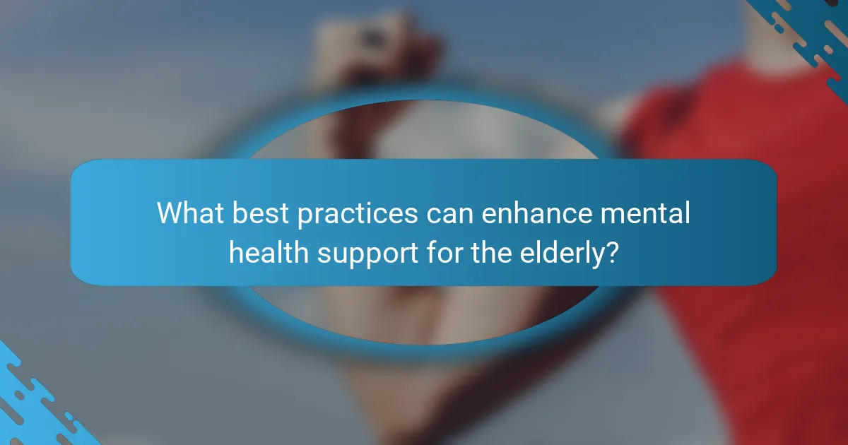 What best practices can enhance mental health support for the elderly?