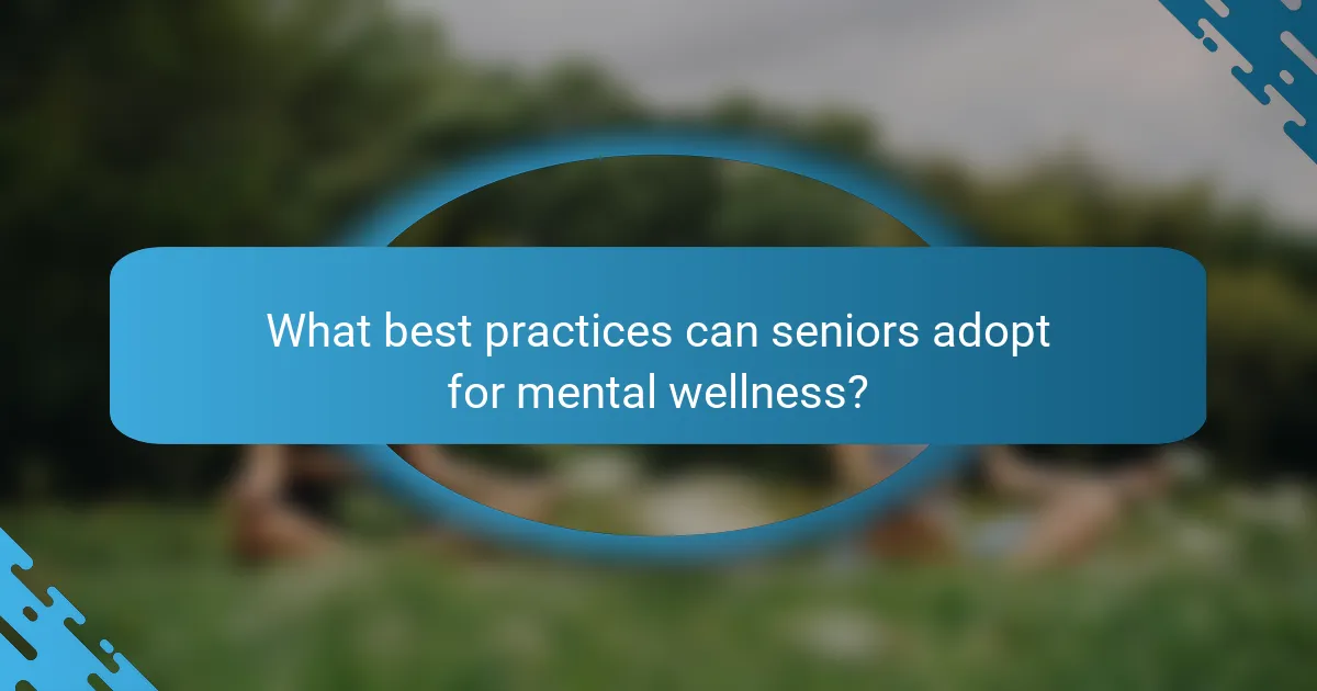 What best practices can seniors adopt for mental wellness?