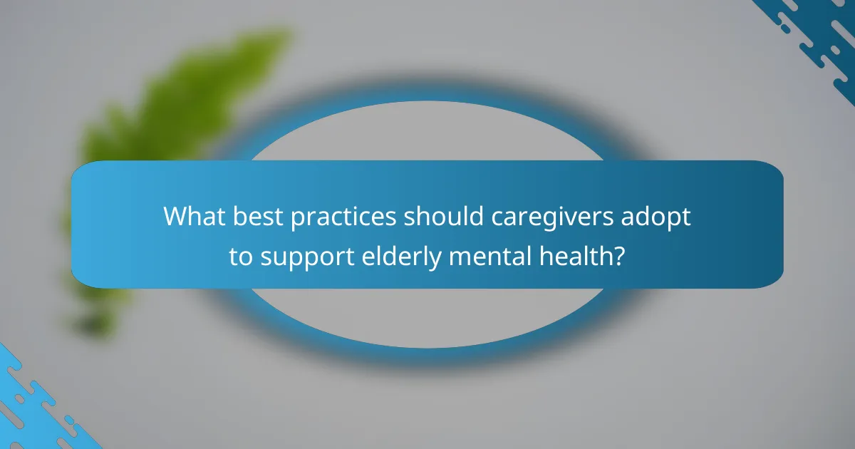 What best practices should caregivers adopt to support elderly mental health?