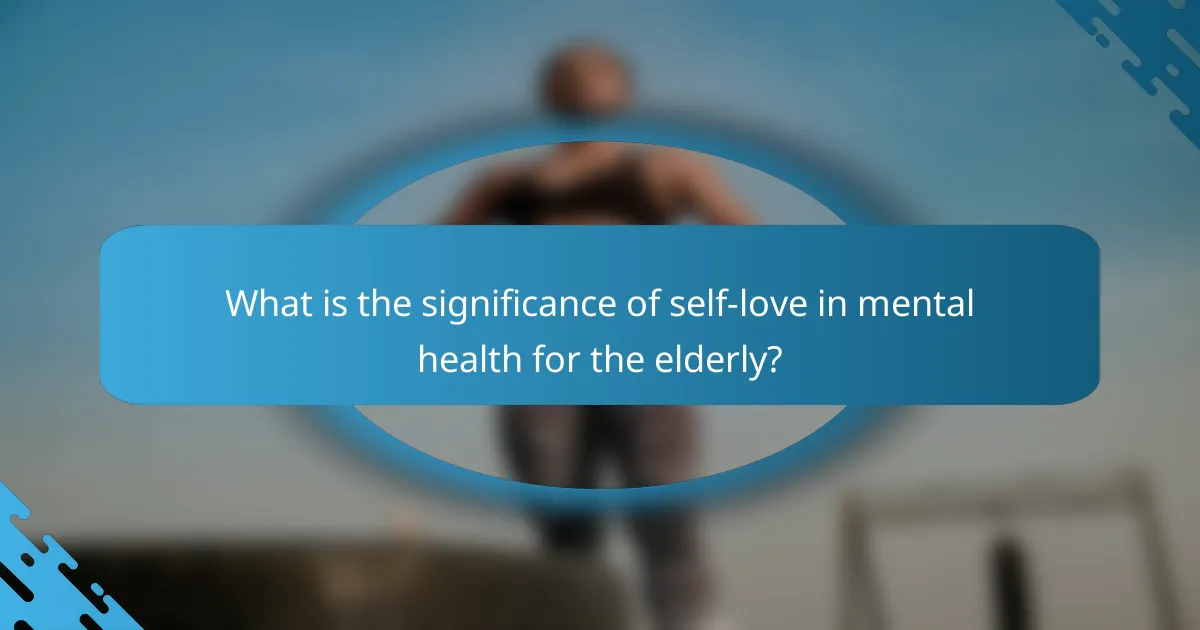 What is the significance of self-love in mental health for the elderly?