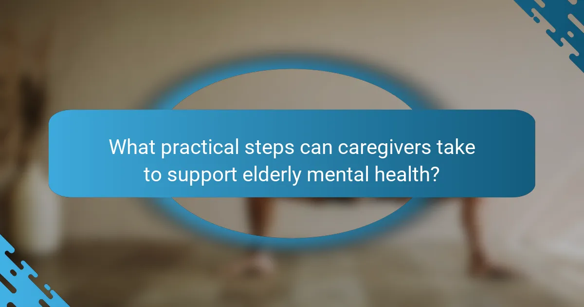 What practical steps can caregivers take to support elderly mental health?