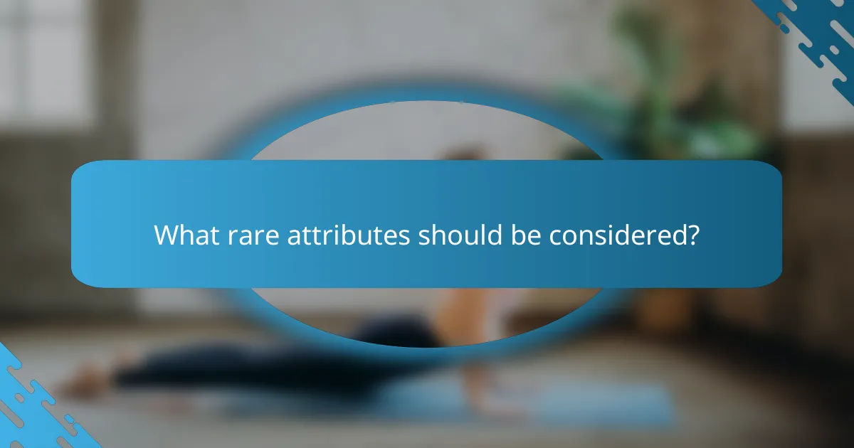 What rare attributes should be considered?