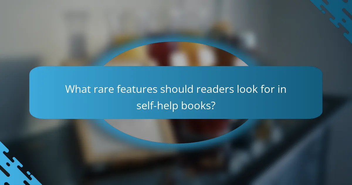 What rare features should readers look for in self-help books?