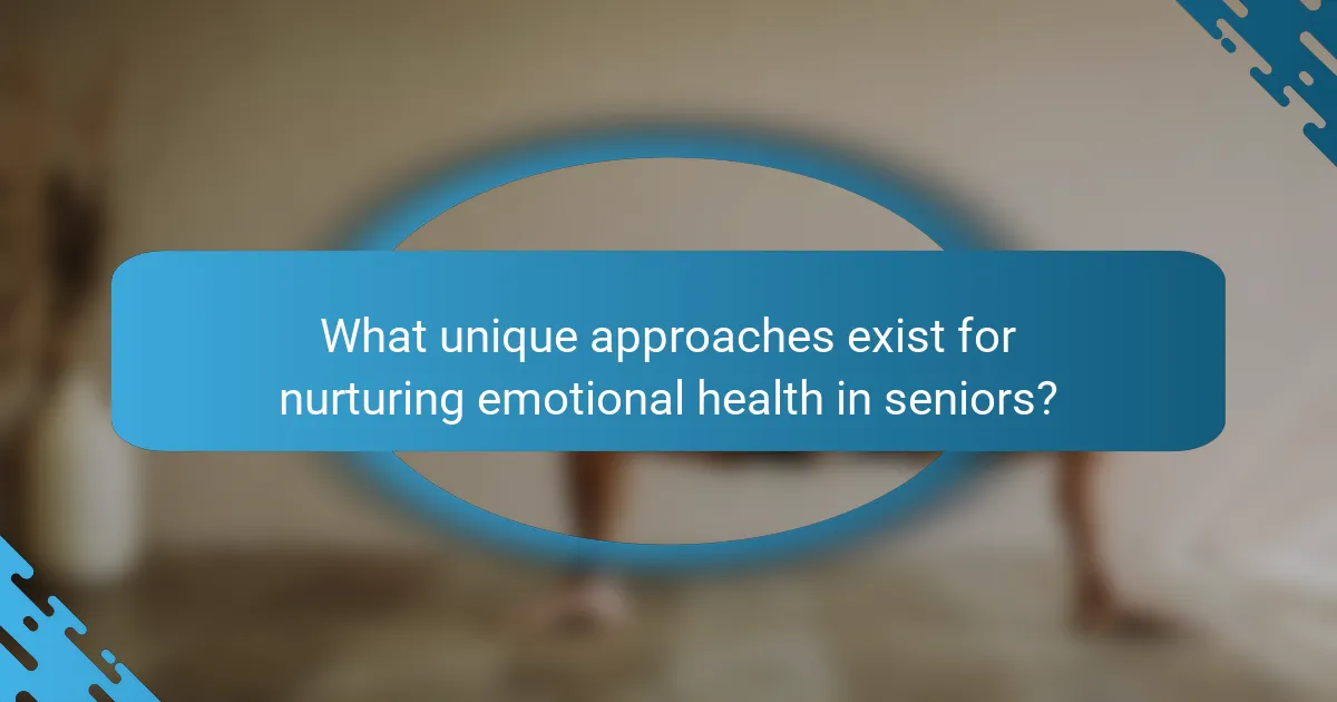 What unique approaches exist for nurturing emotional health in seniors?