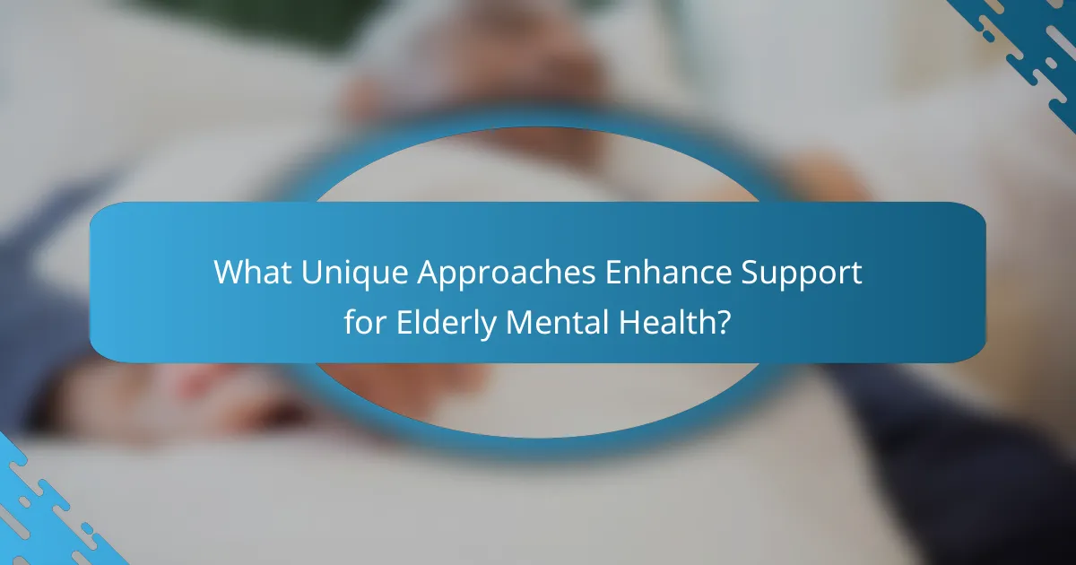 What Unique Approaches Enhance Support for Elderly Mental Health?