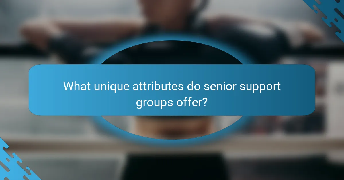 What unique attributes do senior support groups offer?
