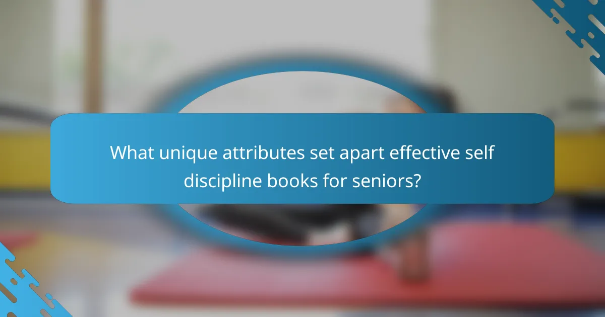 What unique attributes set apart effective self discipline books for seniors?
