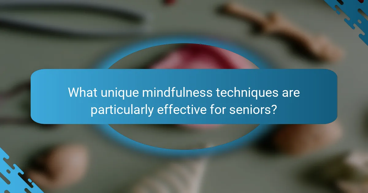 What unique mindfulness techniques are particularly effective for seniors?